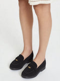 Classic Black Faux Suede Loafer