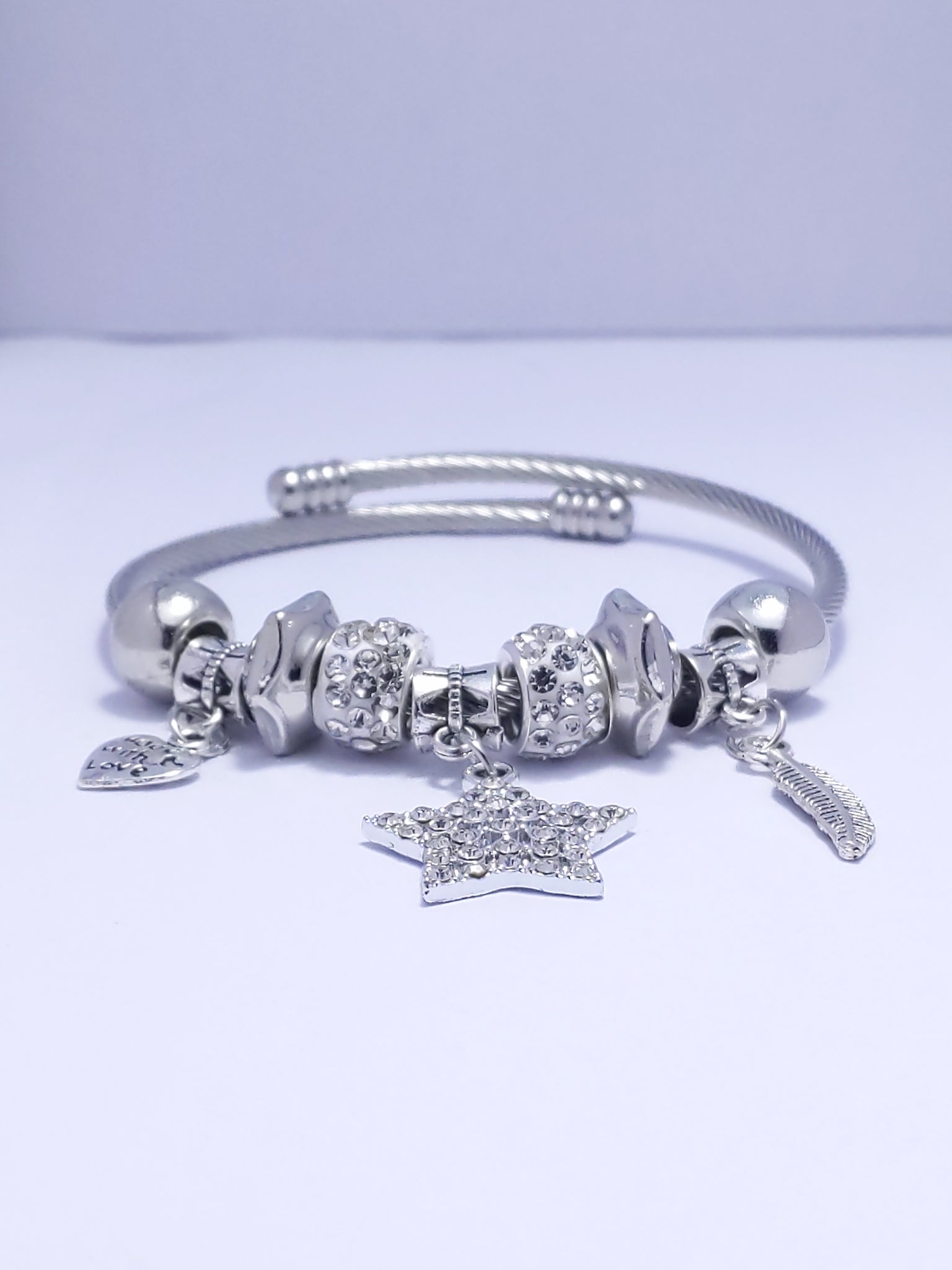 Silver Star Multi Charm Bracelet