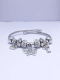 Silver Butterfly Locket Multi Charm Bracelet