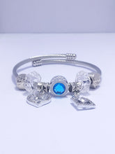 Silver Blue Jewel Grandma Multi Charm Bracelet