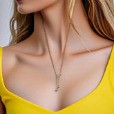 Silver Leaf Design Heart Drip Necklace