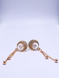 Gold Diamond Encrusted Drop Earrings