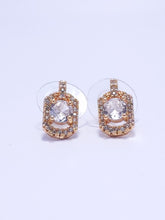 Gold Diamond Oval Stud Earrings