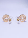 Gold Circle Stud Earrings