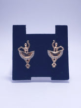 Gold Ballet Silhouette Dancer Drop Earrings