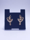 Gold Ballet Silhouette Dancer Drop Earrings