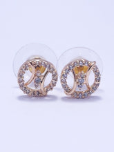 Gold Diamond Shape Stud Earrings
