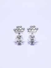 Silver Diamond Clip On Stud Earrings