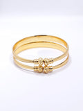 Gold Tone Design Bangle Bracelet Set