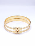 Gold Tone Pattern Detail Bangle Bracelet Set
