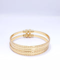 Gold Tone Pattern Detail Bangle Bracelet Set