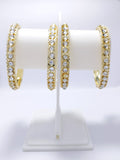 Gold Tone Diamante Detail Bangle Bracelets