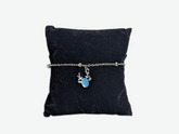 Silver Blue Design Charm Link Bracelet