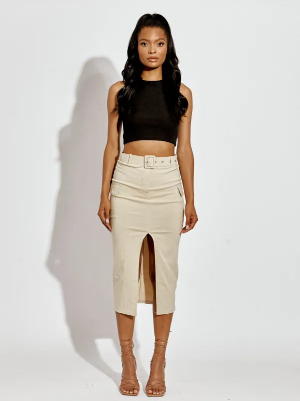 Midi skirt with sales slit
