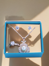 Rose Gold Flower Pendant 3 Piece Jewellery Set