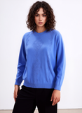 Blue Round Neck Diamond Design Jumper