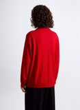 Red Round Neck Diamond Design Jumper
