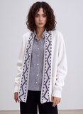 White Stitched Design Pattern Twinset Jumper