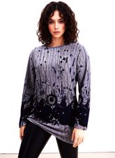 Navy Floral Pattern Soft Touch Top