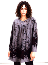 Wine Floral Pattern Soft Touch Top