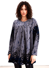 Teal Floral Pattern Soft Touch Top