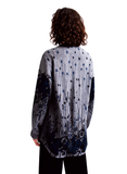 Teal Floral Pattern Soft Touch Top