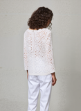 Elegant White Crochet Cardigan for Women - Intricate Lace Knit, Button Front, Lightweight Layer