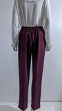 Wine Elasticated Waist Soft Touch Trouser