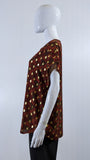 Rust Gold Detailed Pattern Top