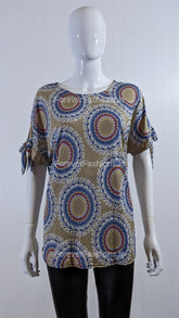 Beige Circle Pattern Top