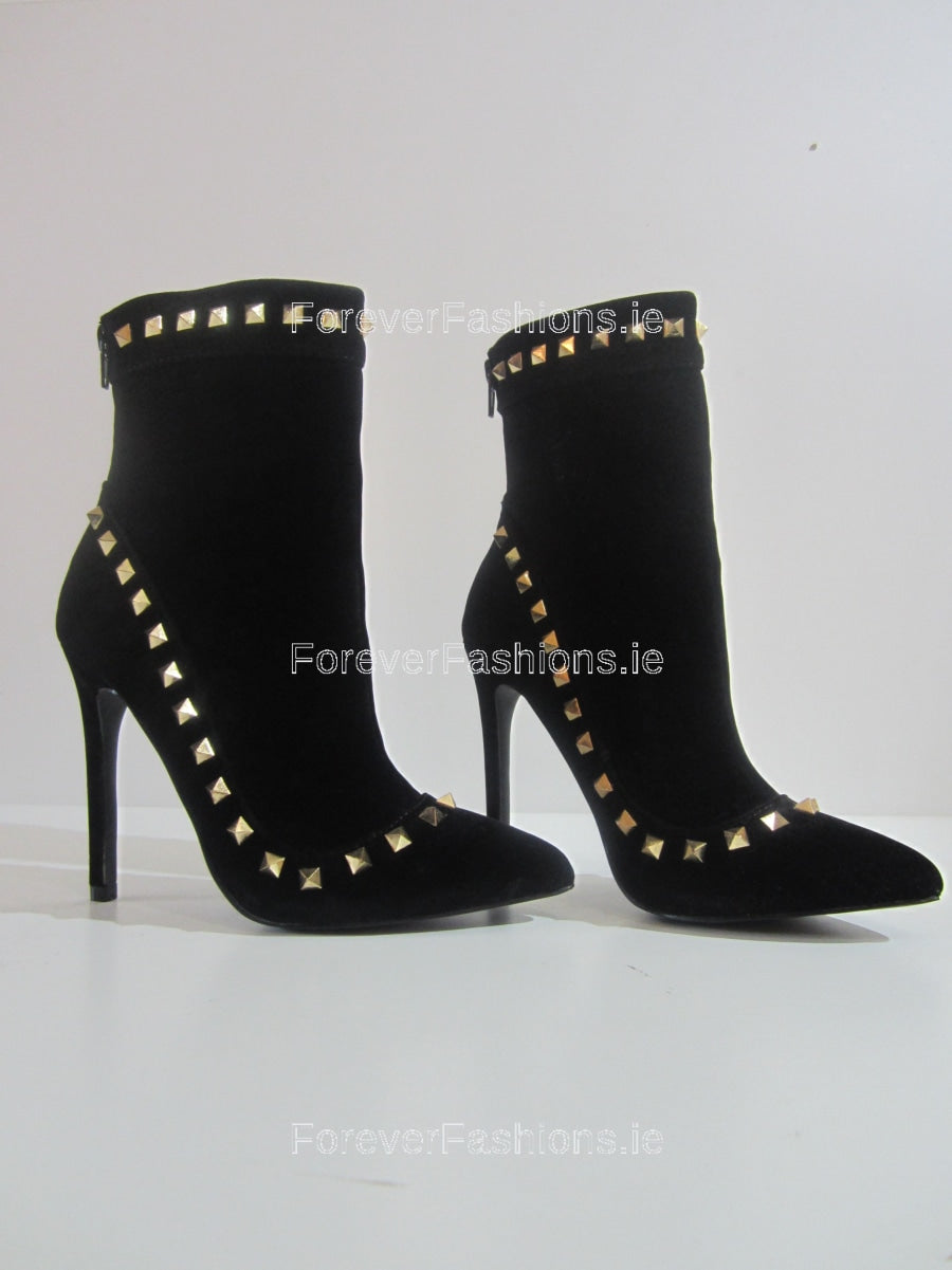 Gold studded on sale ankle boots
