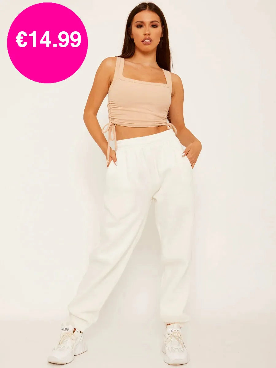 Cream oversized joggers hotsell