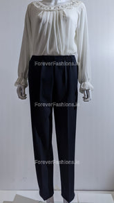 Navy Elasticated Waist Soft Touch Trouser
