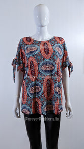 Red Paisley Print Top
