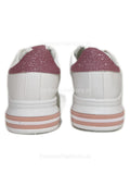 Rose Gold Glitter Stripe Detail Lace Up Trainers