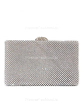 Silver Diamante Embellished Clutch Bag