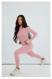 Baby Pink Contour Sculpt Leggings and Sports Jacket Co-Ord