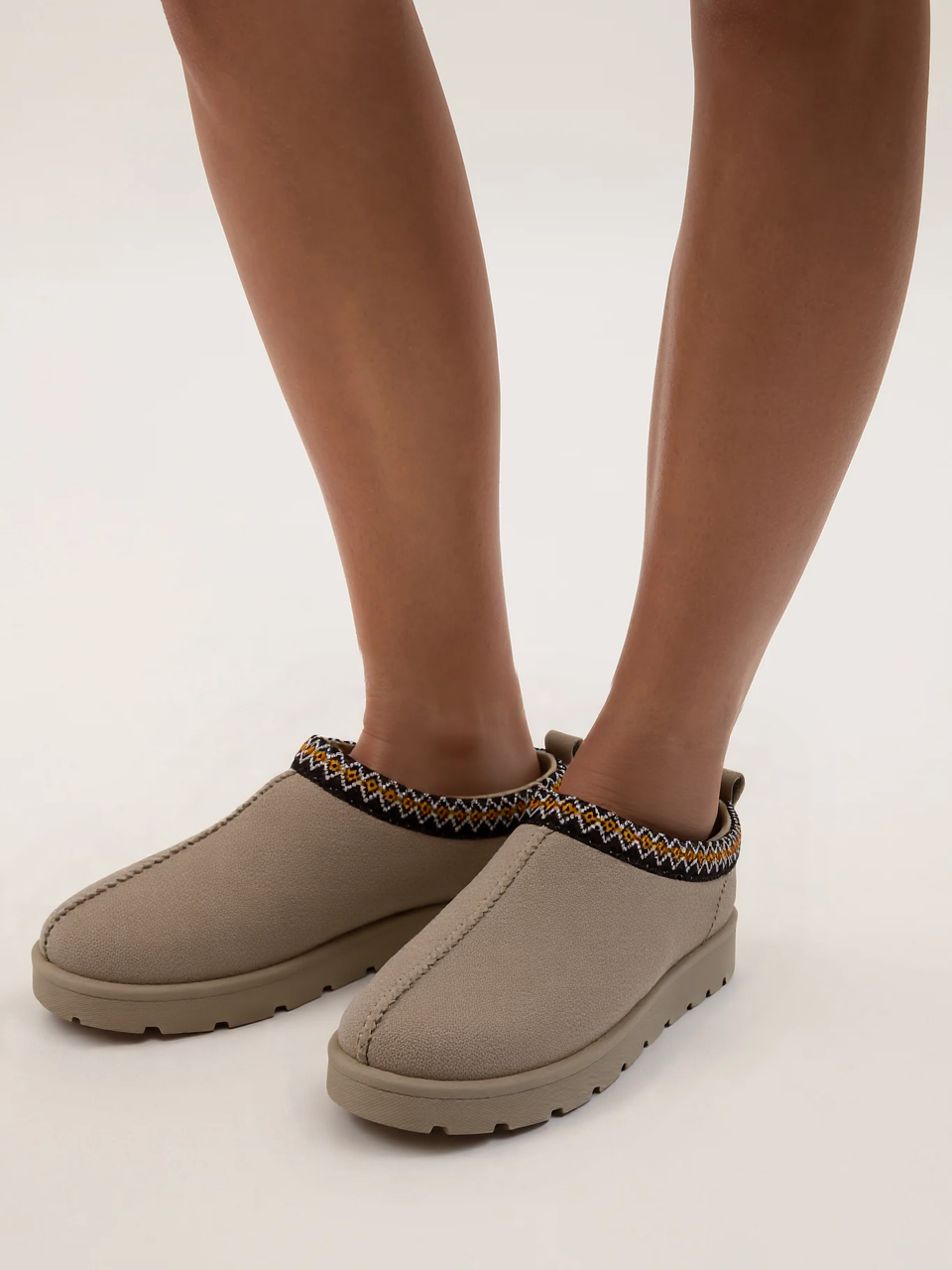 Beige Snug Mule Slippers