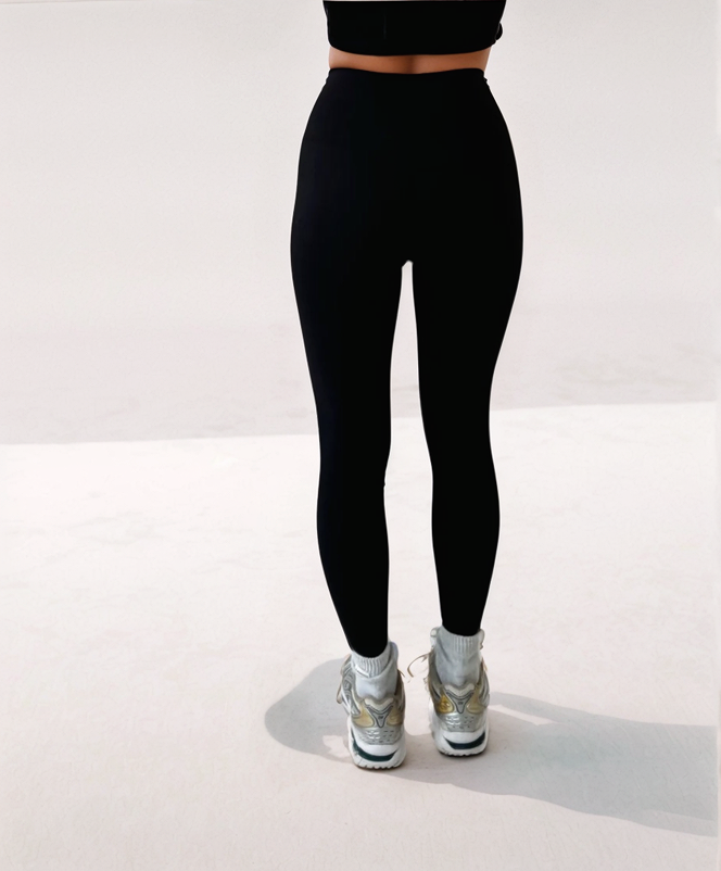 Black Buttery Soft Body Sculpt Contour High Waisted Leggings