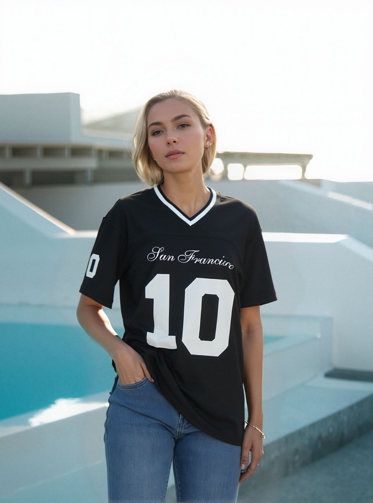 Black San Francisco Print Jersey T-Shirt
