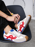 Blue & White Retro Gum Sole Casual Trainers