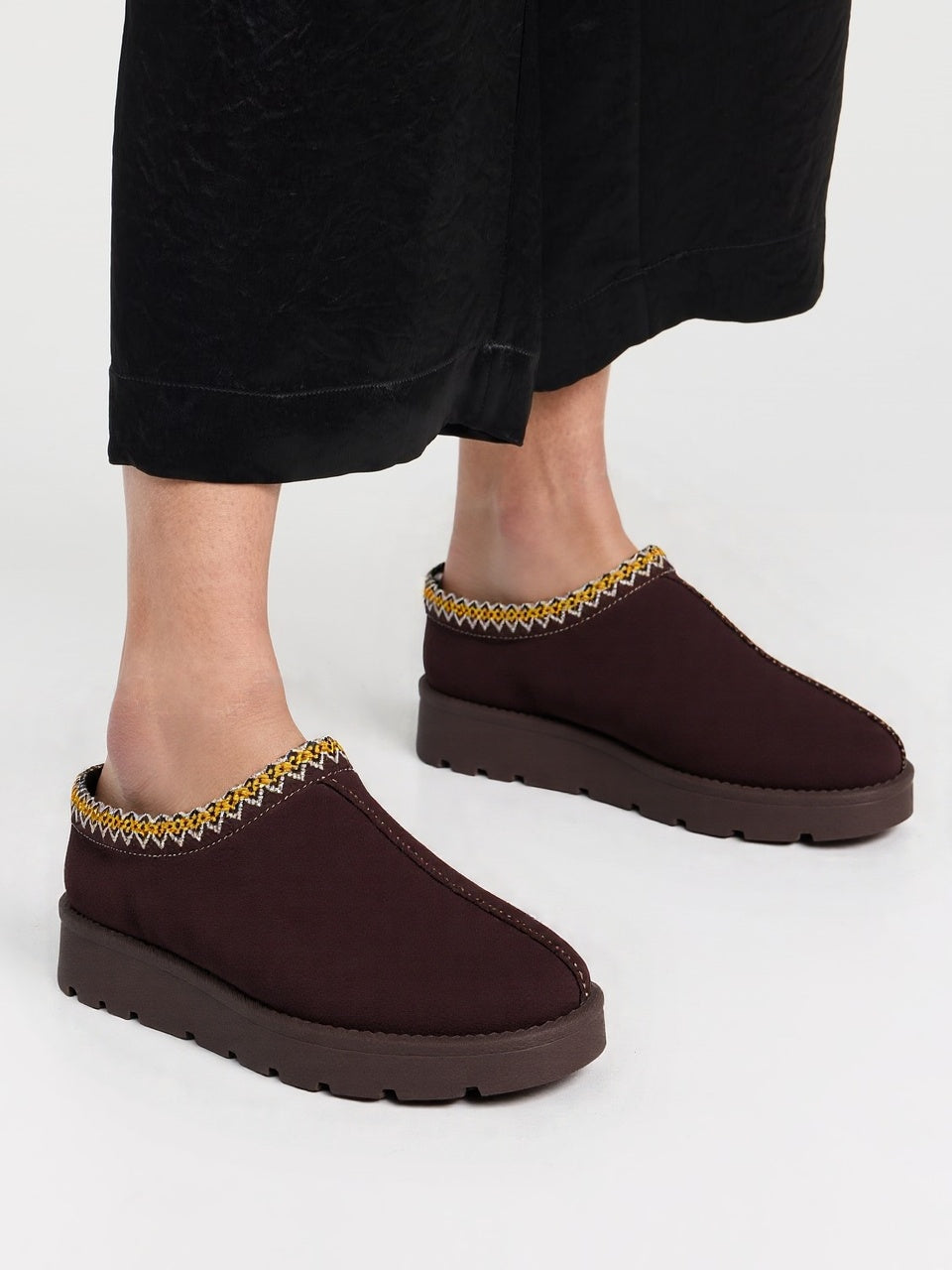 Chocolate Brown Snug Mule Slippers