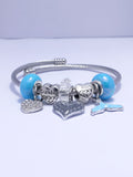 Silver Blue Heart Grandma Charm Bracelet