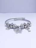 Silver Butterfly Locket Multi Charm Bracelet
