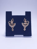 Gold Ballet Silhouette Dancer Drop Earrings 