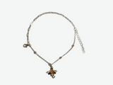 Gold Elephant Orange Charm Chain Link Bracelet