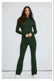 Green Contour Sculpt Flare Trousers and Zip Sports Jacket Gym Co-Ord