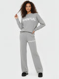 Grey Essential Logo Knitted Top & Wide Leg Trousers Co-ord