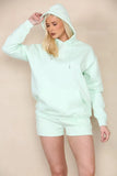 Mint Oversized Hoodie & Shorts Co-Ord Loungewear Set