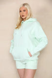 Mint Oversized Hoodie & Shorts Co-Ord Loungewear Set